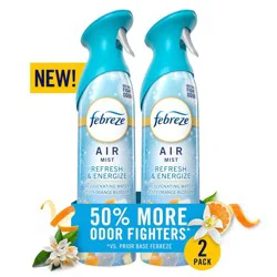 Febreze Air Mist, Air Freshener Spray, Odor Fighting Room Spray, Refresh & Energize Scent, 8.1oz, 2ct