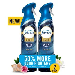 Febreze Air Mist, Luxe Air Freshener Spray, Odor Fighting Room Spray, Ocean Scent, 8.1oz, 2ct