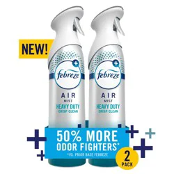 Febreze Air Mist, Air Freshener Spray, Odor Fighting Room Spray, Heavy Duty Crisp Clean Scent, 8.1oz, 2ct
