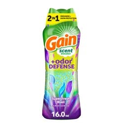 Gain Odor Defense In-wash Scent Booster, Super Fresh Blast scent, 16 OZ, 2 in 1 Freshness plus Odor Protection, laundry scent beads