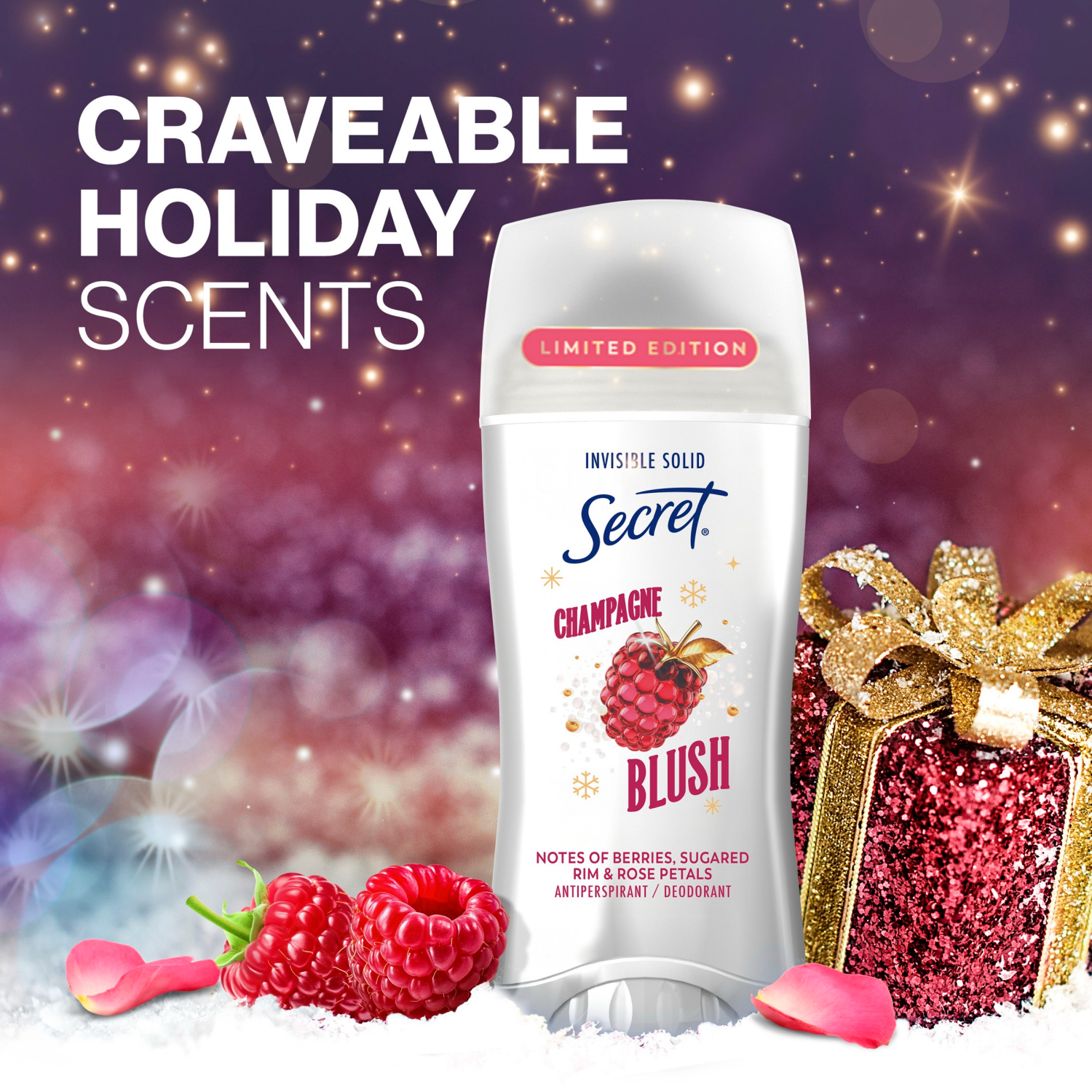 slide 8 of 8, Secret Invisible Solid Limited Edition Antiperspirant and Deodorant - Champagne Blush - 2.6oz, 2.6 oz