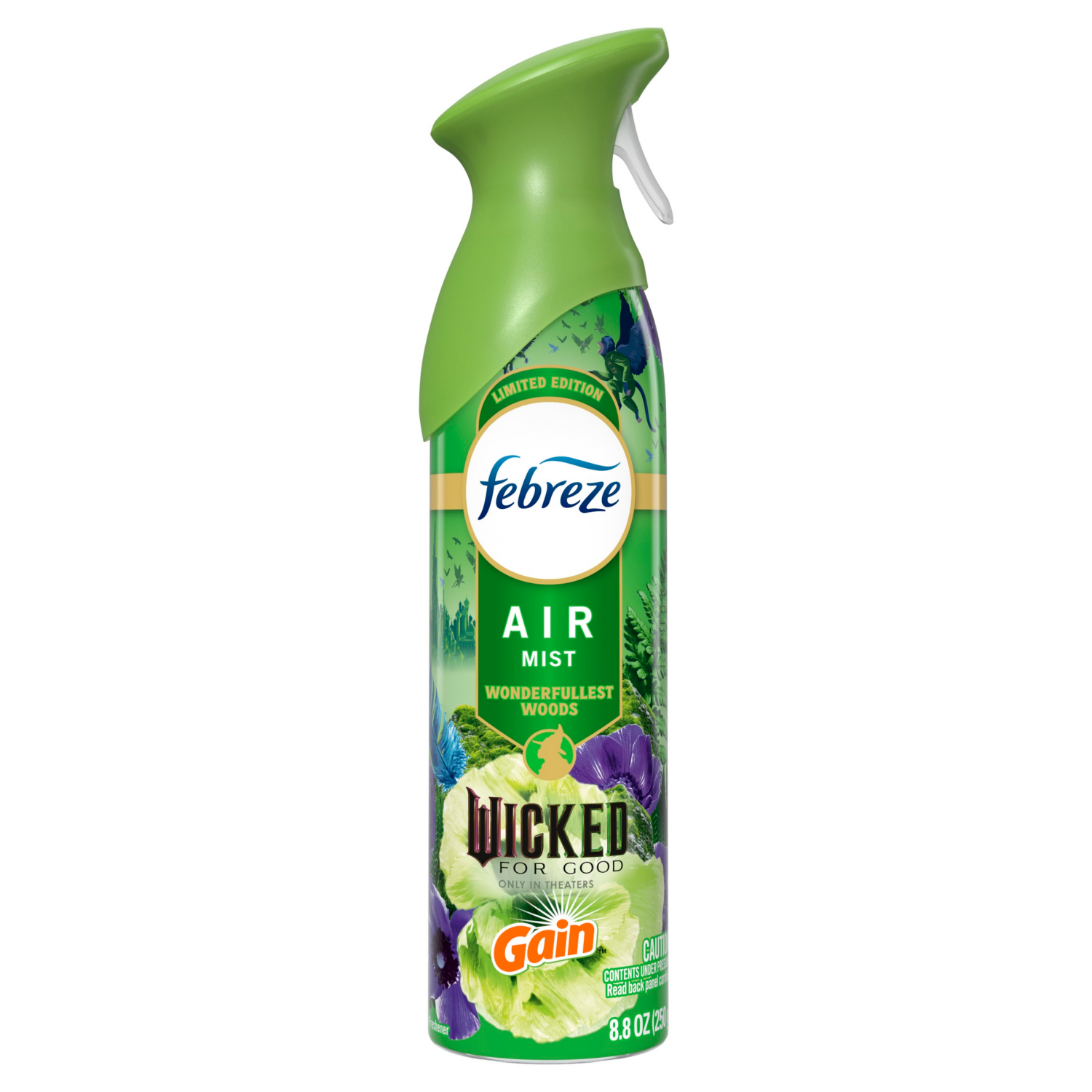 slide 5 of 8, Febreze Air Freshener Spray, Odor-Fighting Room Spray, Wicked Wonderfullest Woods, 8.8oz, 1 Count, 8.8 oz