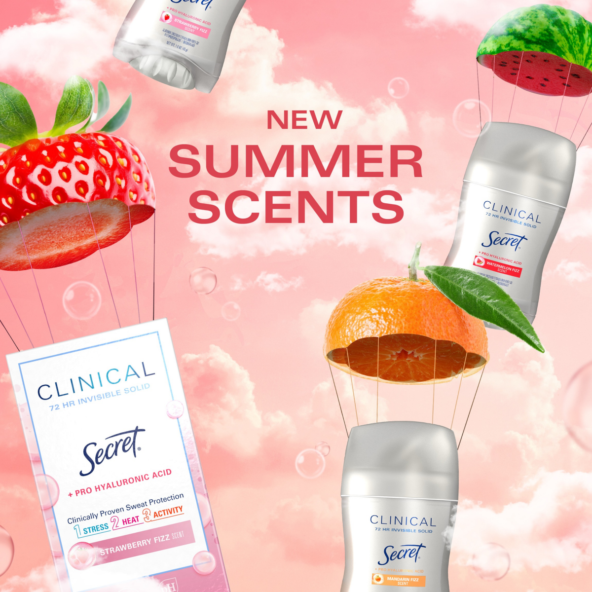 slide 3 of 8, Secret Clinical Strength Antiperspirant and Deodorant for Women, Pro-Hyaluronic Acid, 1.6 oz, 1.6 oz