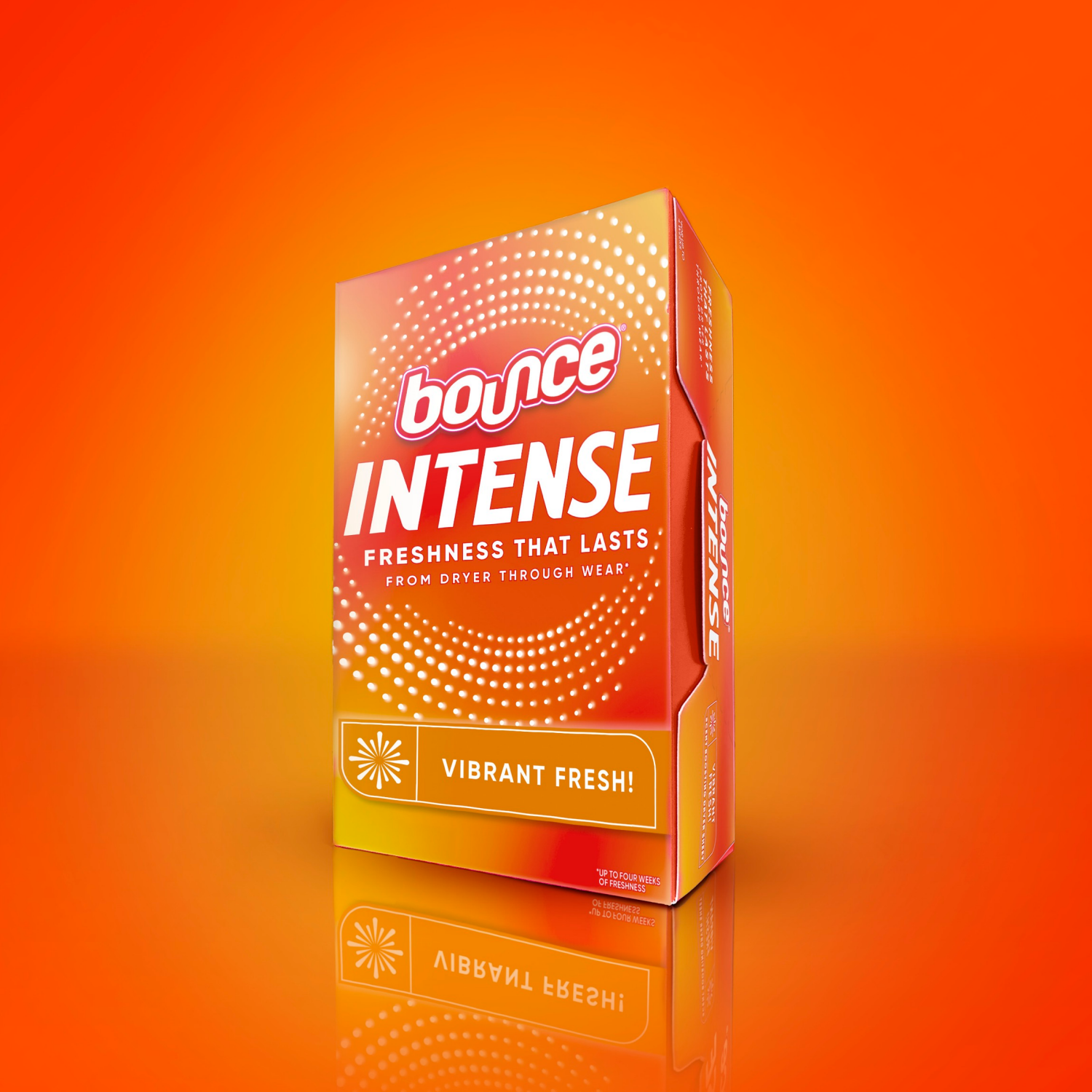 slide 6 of 8, Bounce Intense Dryer Sheets, Vibrant Fresh, 60 Count, Scent Boosting Dryer Sheet, 60 ct