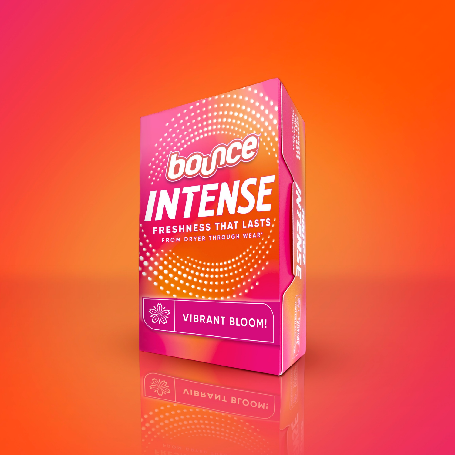 slide 6 of 8, Bounce Intense Dryer Sheets, Vibrant Bloom, 60 Count, Scent Boosting Dryer Sheet, 60 ct