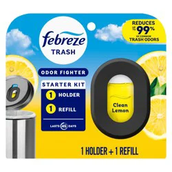 Febreze Trash Odor Fighter Freshener Starter Kit - Clean Lemon