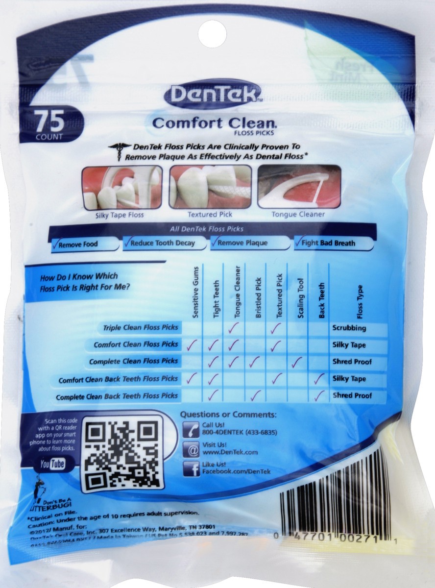 slide 6 of 6, DenTek Floss Picks 75 ea, 75 ct