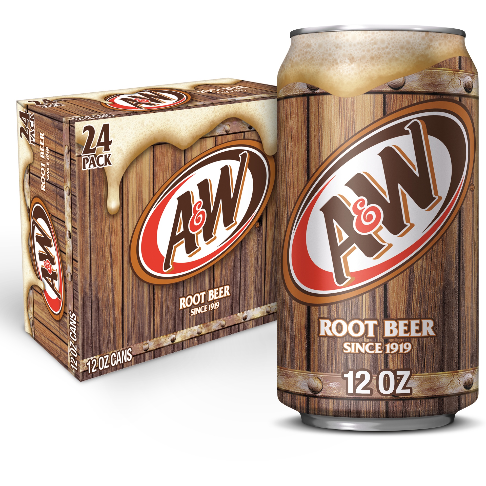 slide 1 of 1, A&W Root Beer, 24 ct; 12 fl oz