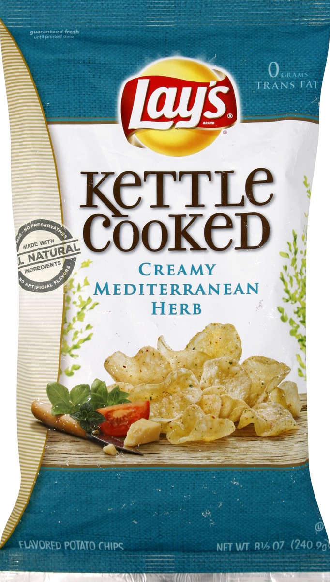 slide 4 of 6, Lay's Lays Lay's Kettle Cooked Creamy Mediterranean Herb Flavored Potato Chips, 8.5 oz