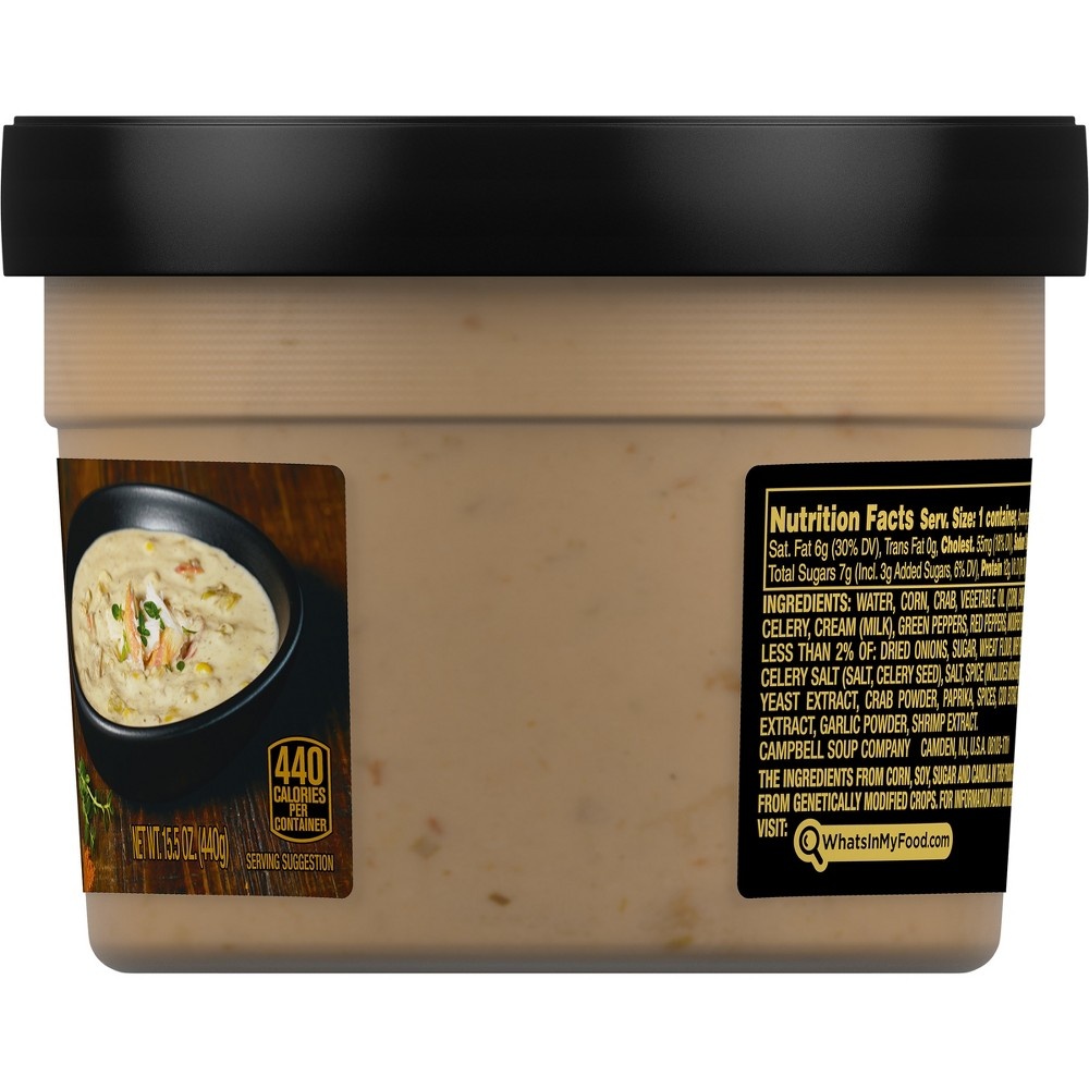 slide 3 of 8, Campbell's Slow Kettle Style Kickin'' Crab and Corn Chowder, 15.5 oz Microwavable Bowl, 15.5 oz