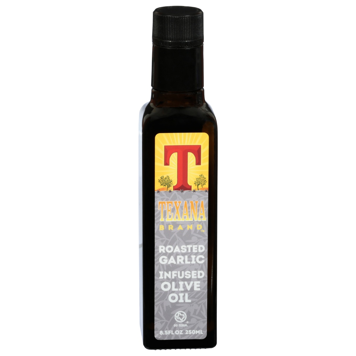 slide 1 of 1, Texana Brand Roasted Garlic Infused Olive Oil, 8.5 fl oz