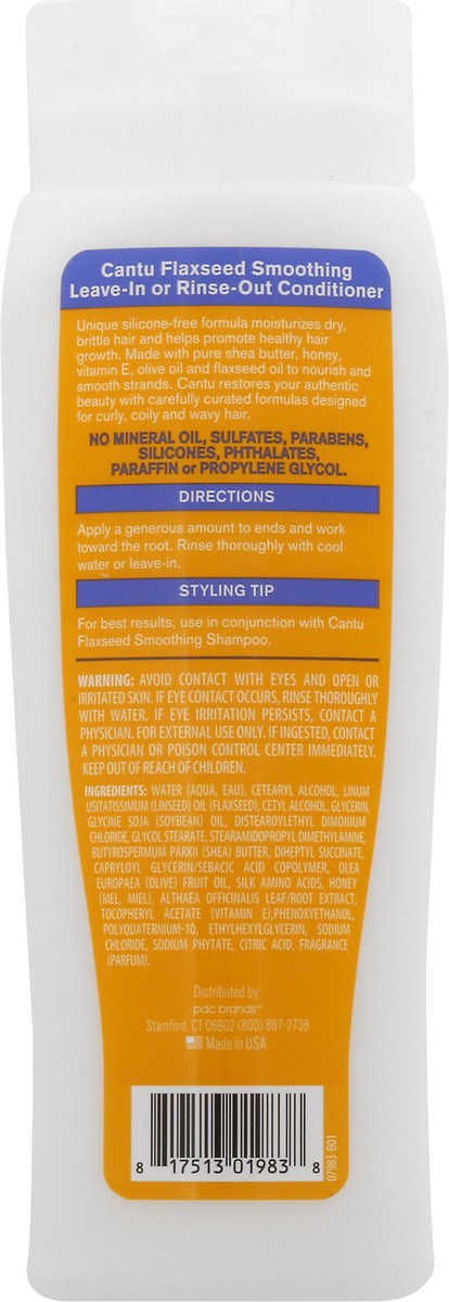 slide 3 of 12, Cantu Smoothing Leave-In or Rinse-Out Flaxseed Conditioner 13.5 oz, 12 oz