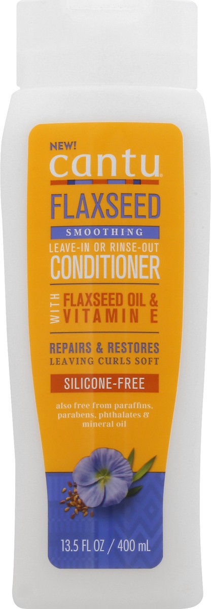 slide 4 of 12, Cantu Smoothing Leave-In or Rinse-Out Flaxseed Conditioner 13.5 oz, 12 oz