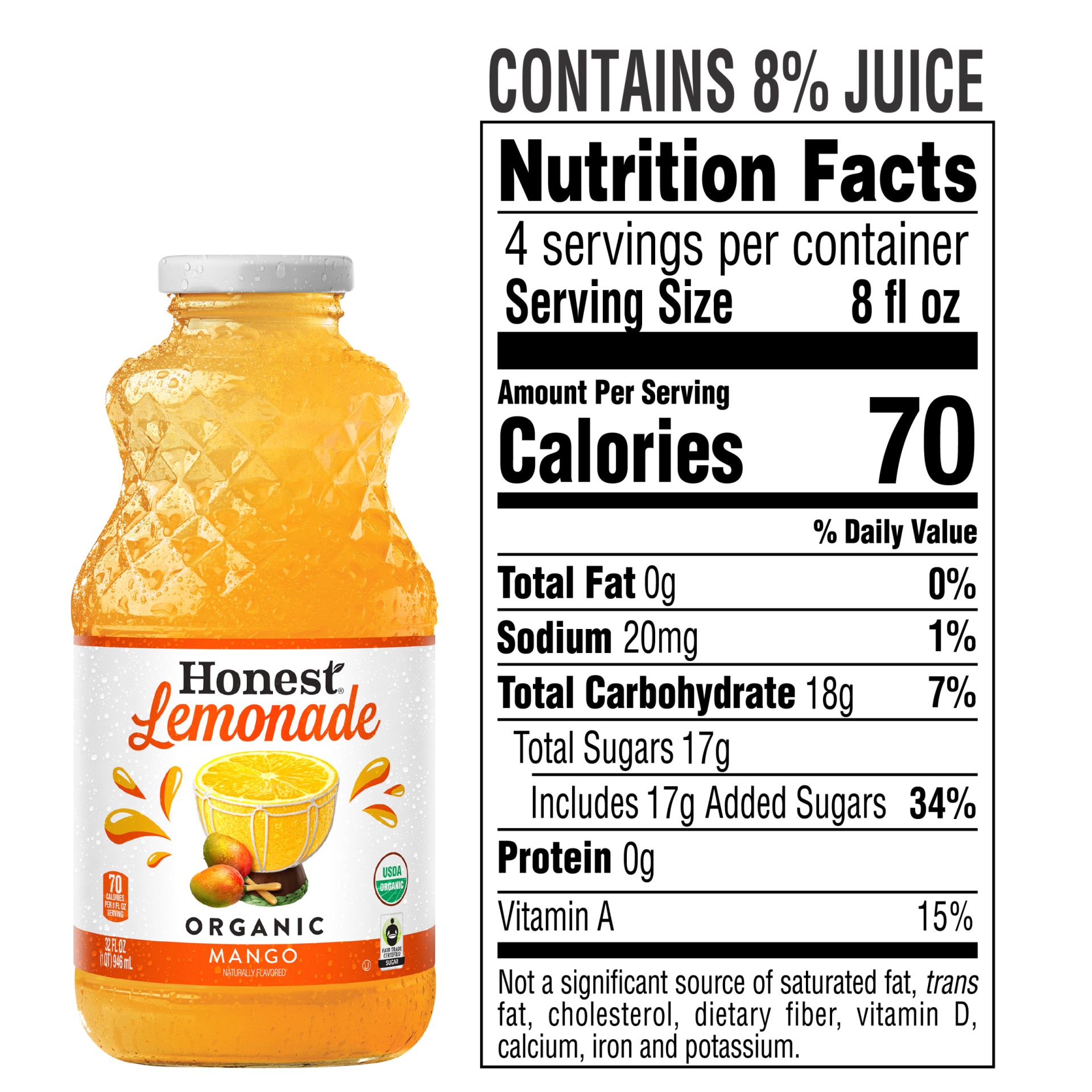 slide 10 of 15, Honest Mango Lemonade - 32 fl oz, 32 fl oz