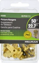 Hillman Brass 50-lb Capacity Hanging hooks and nails