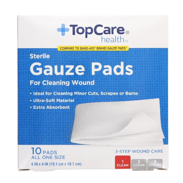 slide 1 of 1, TopCare Topcare Gauze Pads, 10 ct