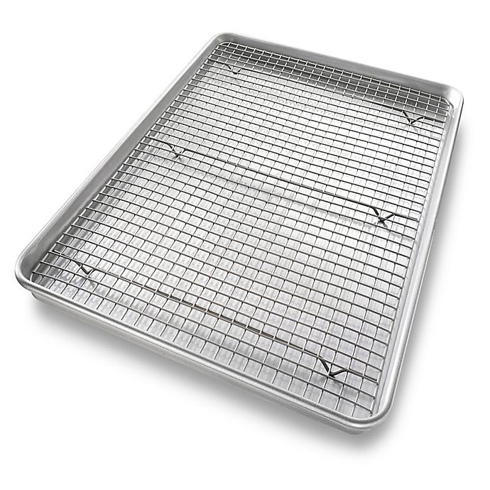 slide 1 of 6, USA Pan Baking Extra Large Pan and Rack Set, 2 ct