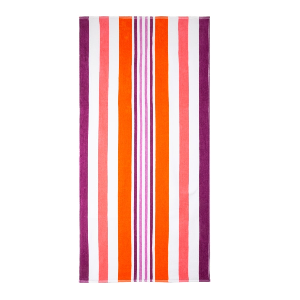 slide 1 of 1, HD Designs Outdoors Cabana Striped Beach Towel - Holly Hock, 1 ct