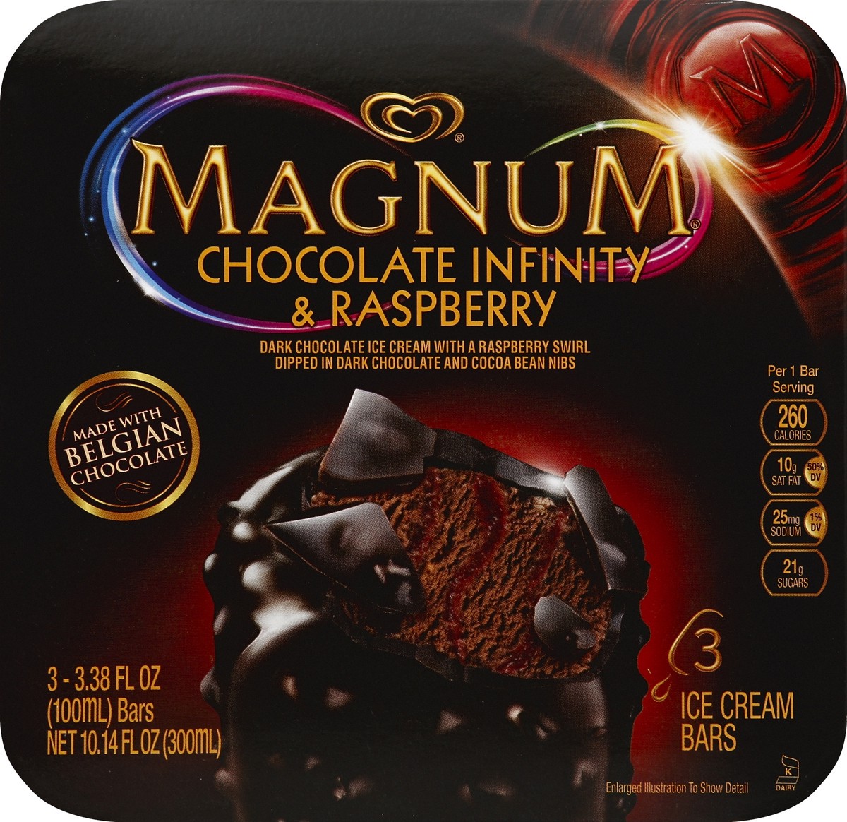 slide 3 of 4, Magnum Ice Cream Bars Infinity Chocolate and Raspberry, 3 ct, 3 ct