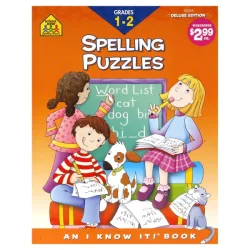 School Zone Spelling Puzzles Workbook, Grades 1-2