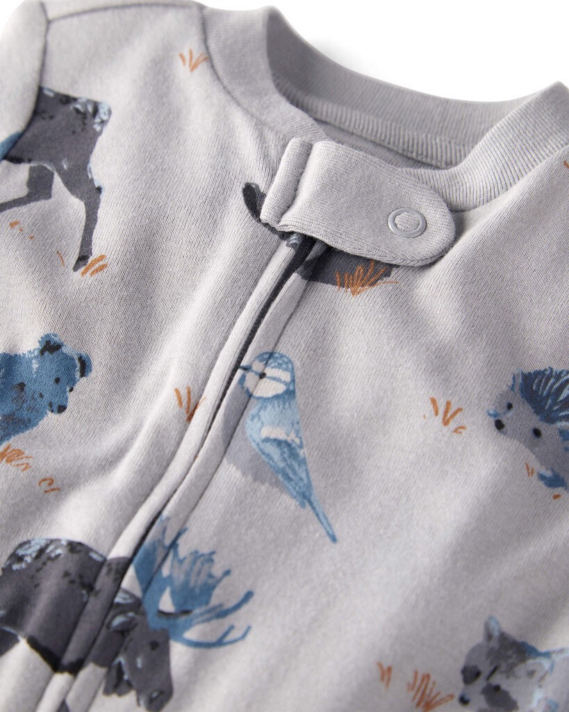 slide 3 of 3, Littleplanet Baby Organic Cotton Sleep & Play Pajamas in Midnight Forest Print Midnight Forest 9M, 1 ct