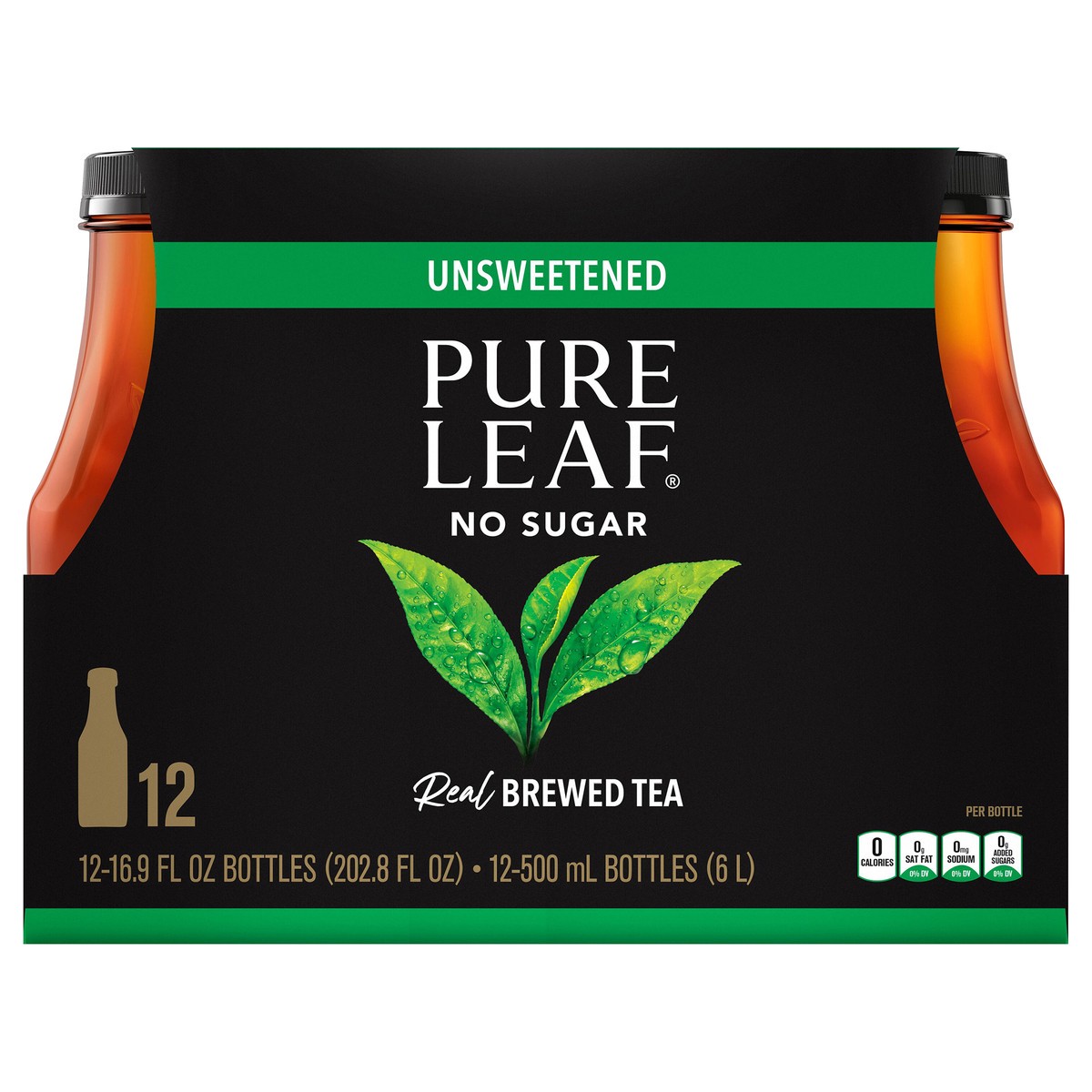 slide 1 of 4, Pure Leaf Unsweetened Tea 16.9 oz Bottles, 202.8 oz