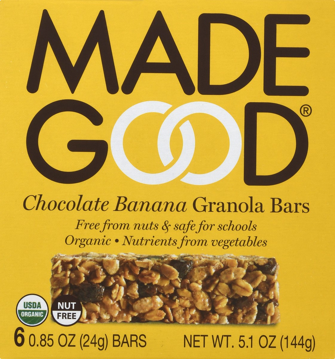 slide 6 of 9, MadeGood Chocolate Banana Granola Bars 6 ea, 6 ct