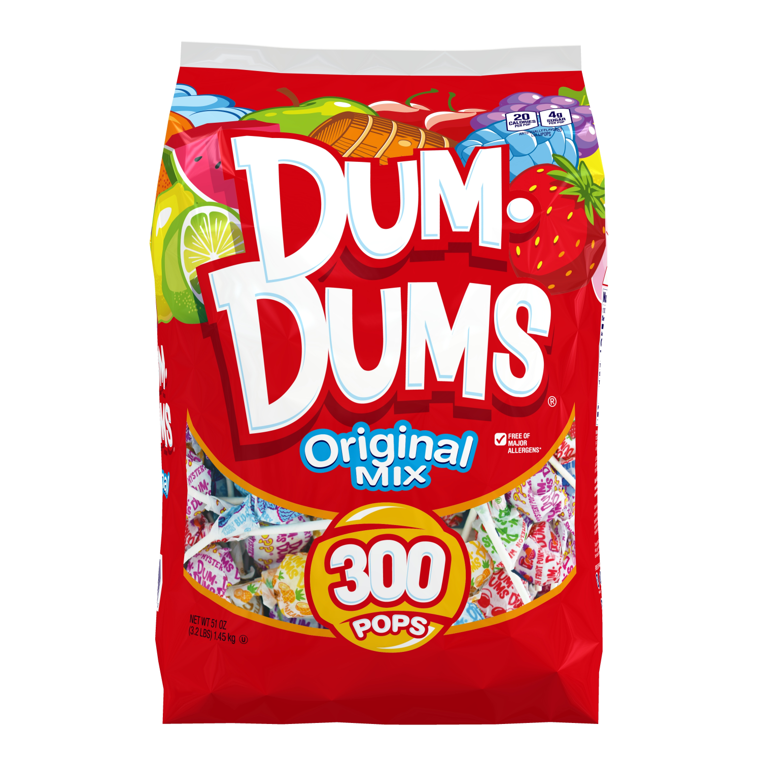 slide 1 of 5, Dum Dums Lollipops, Original Mix, 30 ct