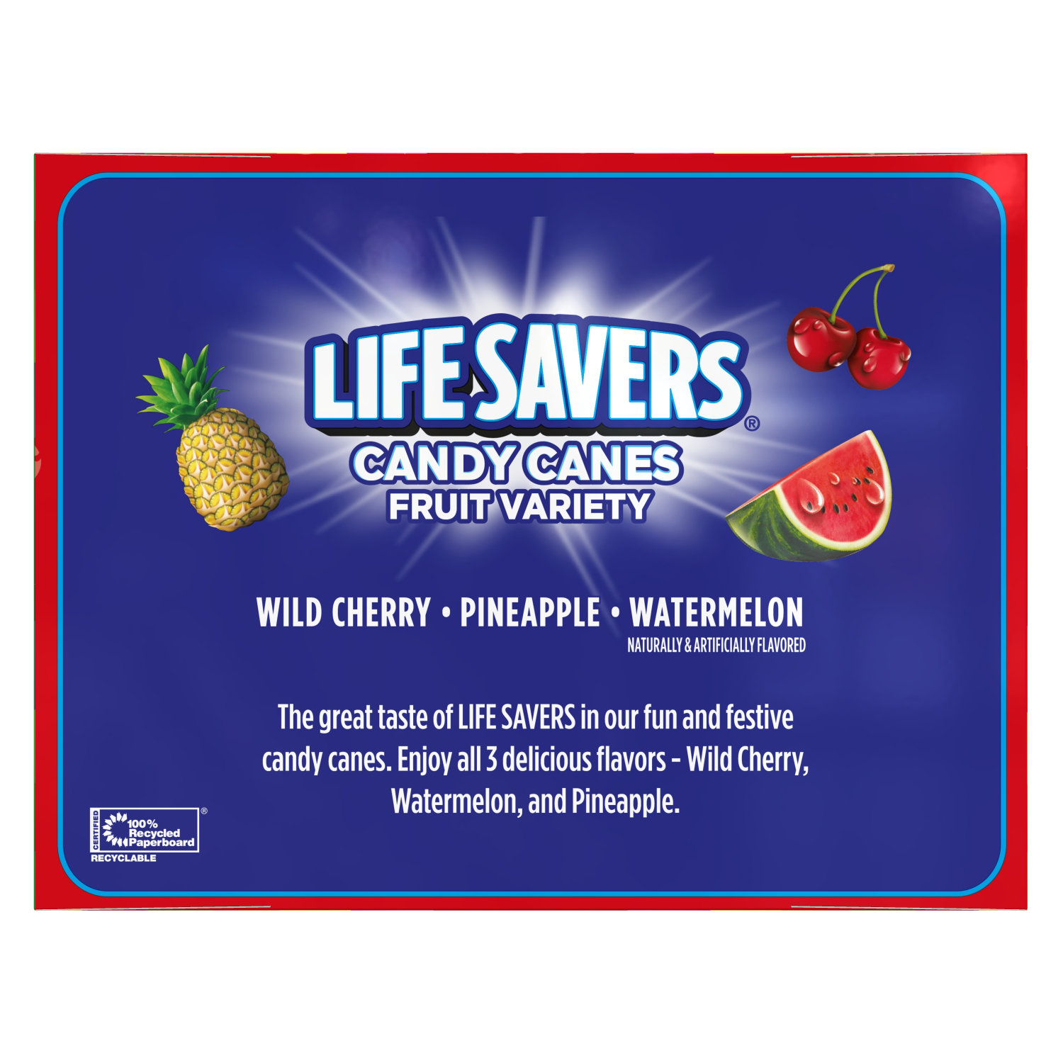slide 2 of 2, Life Savers Fruit Variety Wild Cherry/Pineapple/Watermelon Candy Canes 12 ea, 12 ct