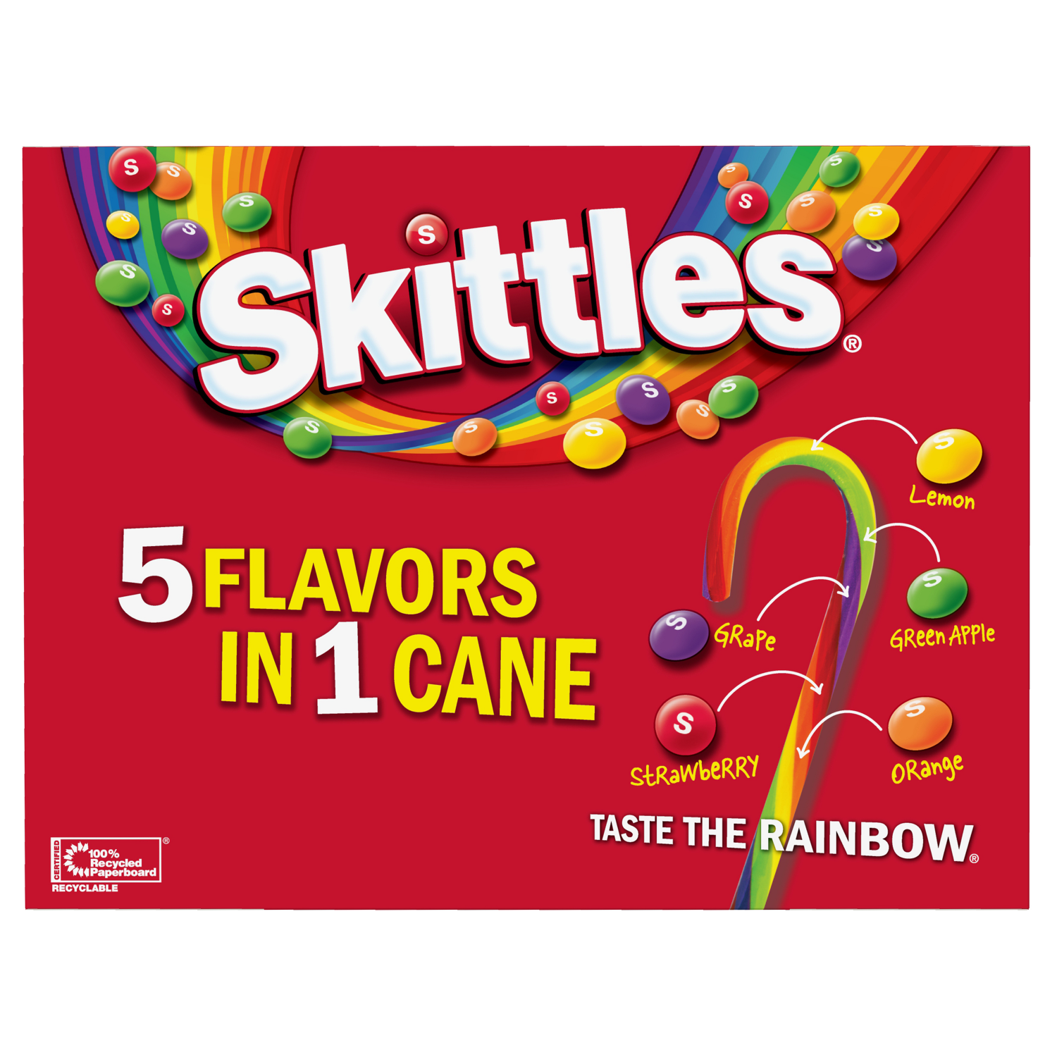 slide 2 of 3, Skittles Candy Canes 12 ea, 12 ct