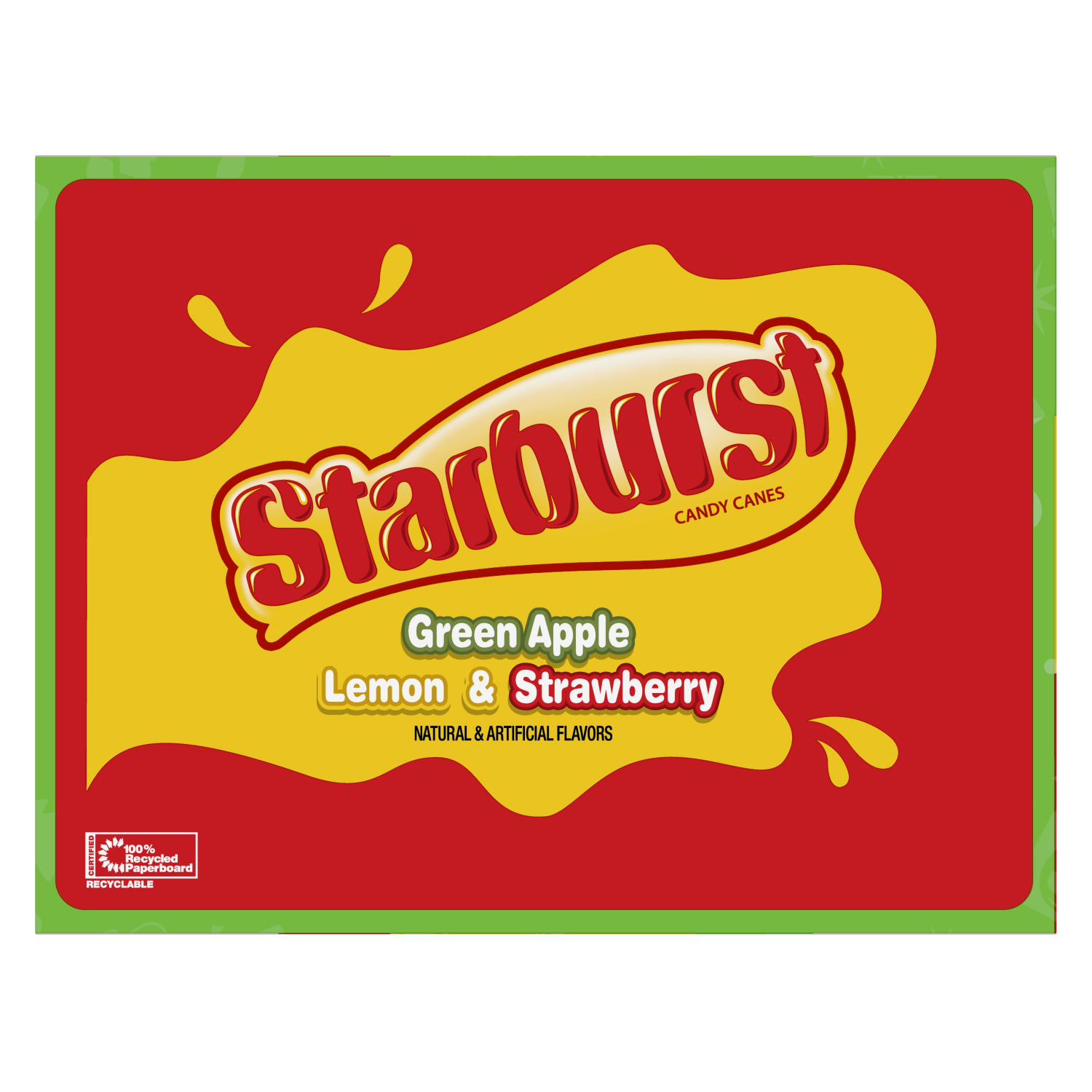 slide 2 of 2, Starburst Green Apple Lemon & Strawberry Candy Canes 12 ea, 12 ct