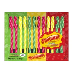 Starburst Green Apple Lemon & Strawberry Candy Canes 12 ea