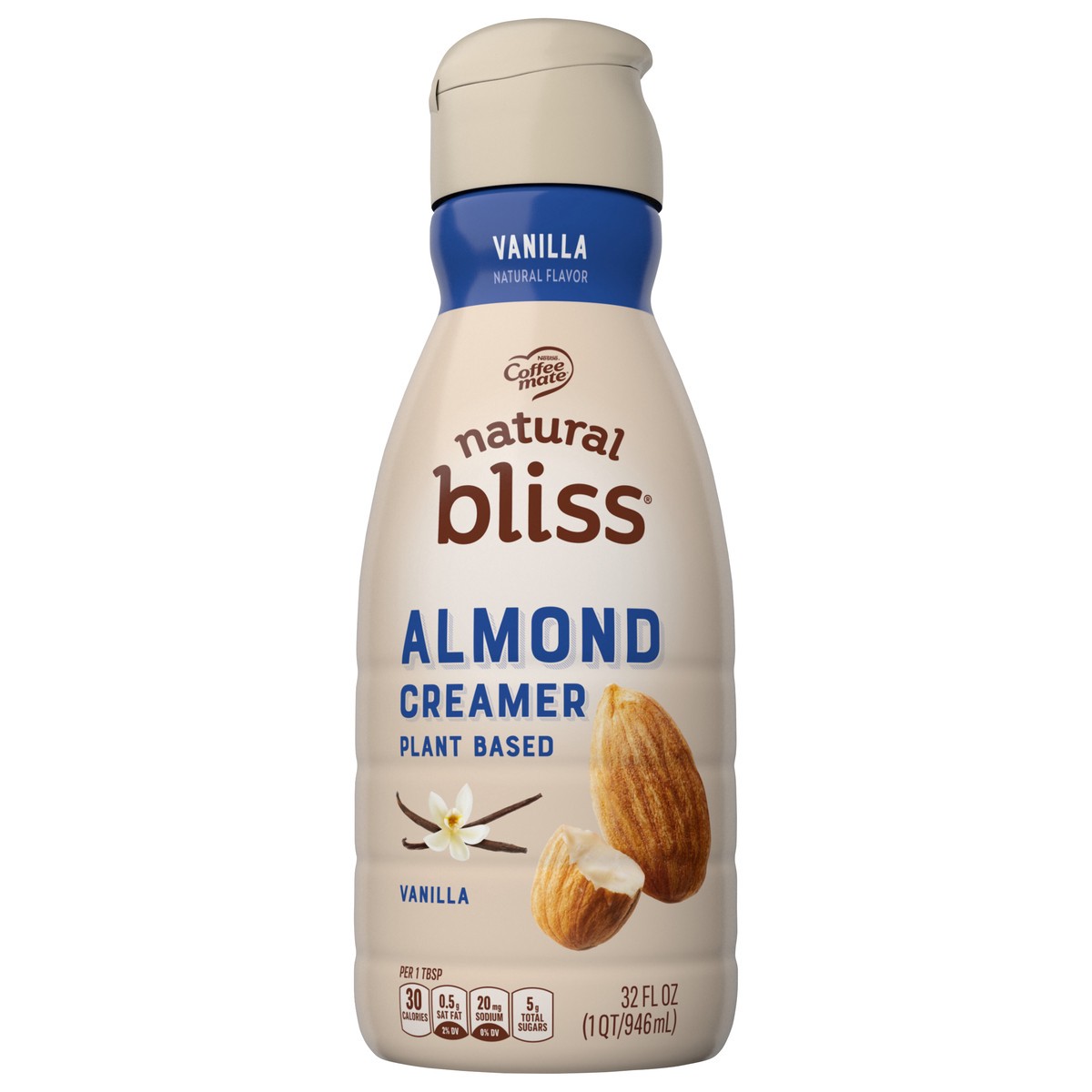 slide 1 of 7, Coffee-Mate NATURAL BLISS Coffee mate Vanilla Almond Milk Liquid Coffee Creamer 32 fl oz., 32 fl oz