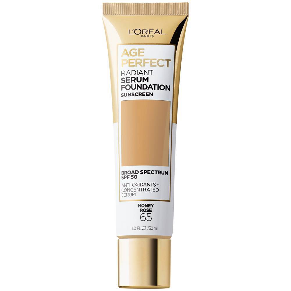 slide 1 of 7, L'Oreal Paris Age Perfect Radiant Serum Foundation with SPF 50 - 65 Honey Rose - 1 fl oz, 1 fl oz