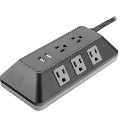 GE Ultrapro 8-Outlet Surge Protector With Usb, 3', Black