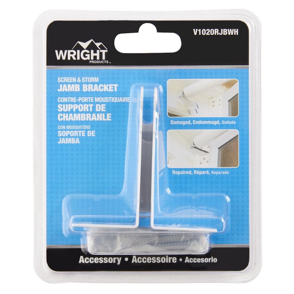 slide 1 of 6, WRIGHT PRODUCTS 2.9-in White Steel Screen/Storm door bracket, 1 ct