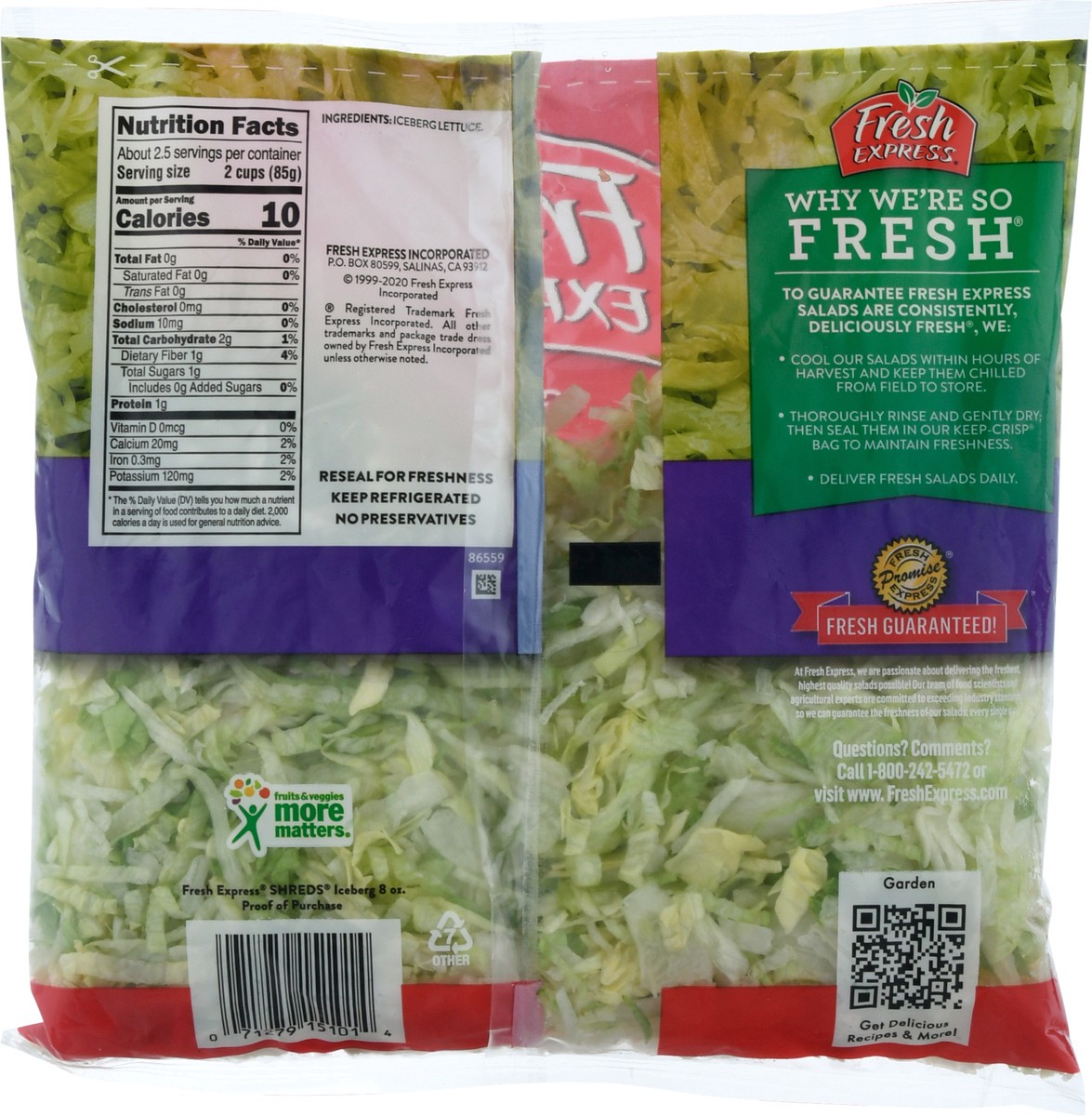 slide 5 of 9, Fresh Express Garden Shreds Iceberg Salad 8 oz, 8 oz