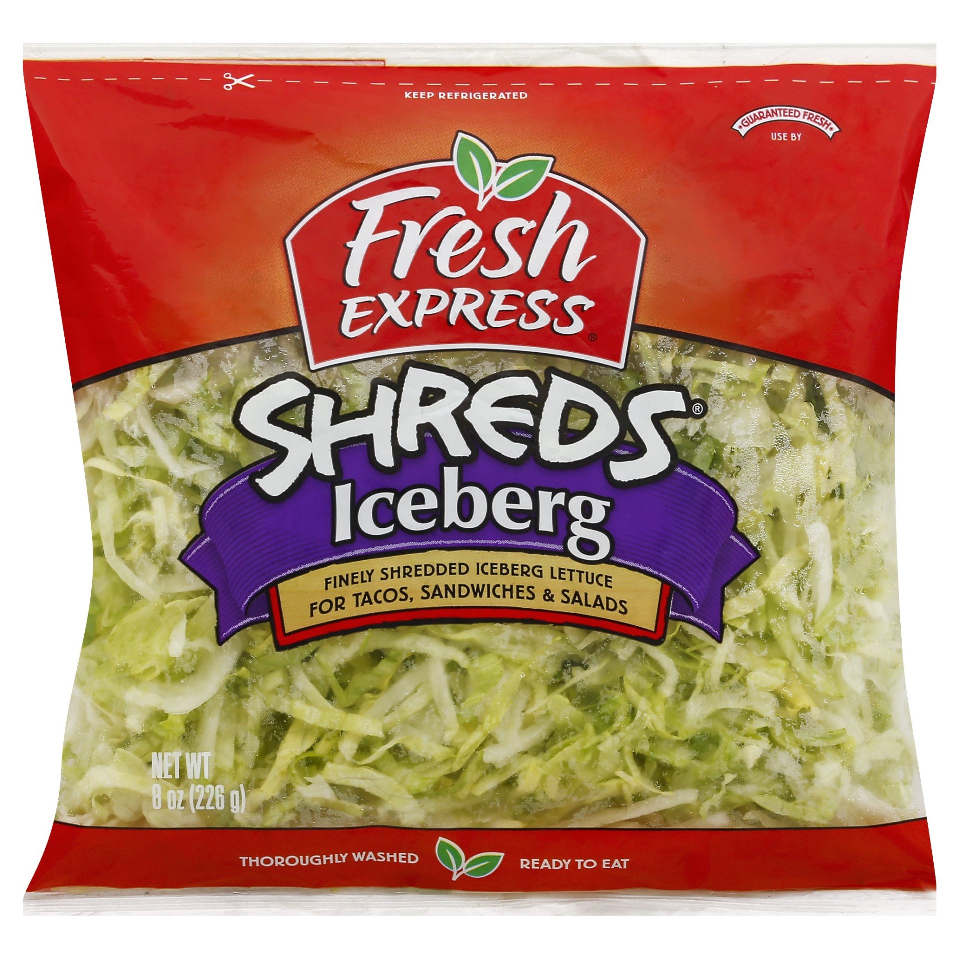 slide 1 of 1, Fresh Express Shredded Iceberg Lettuce, 8 oz