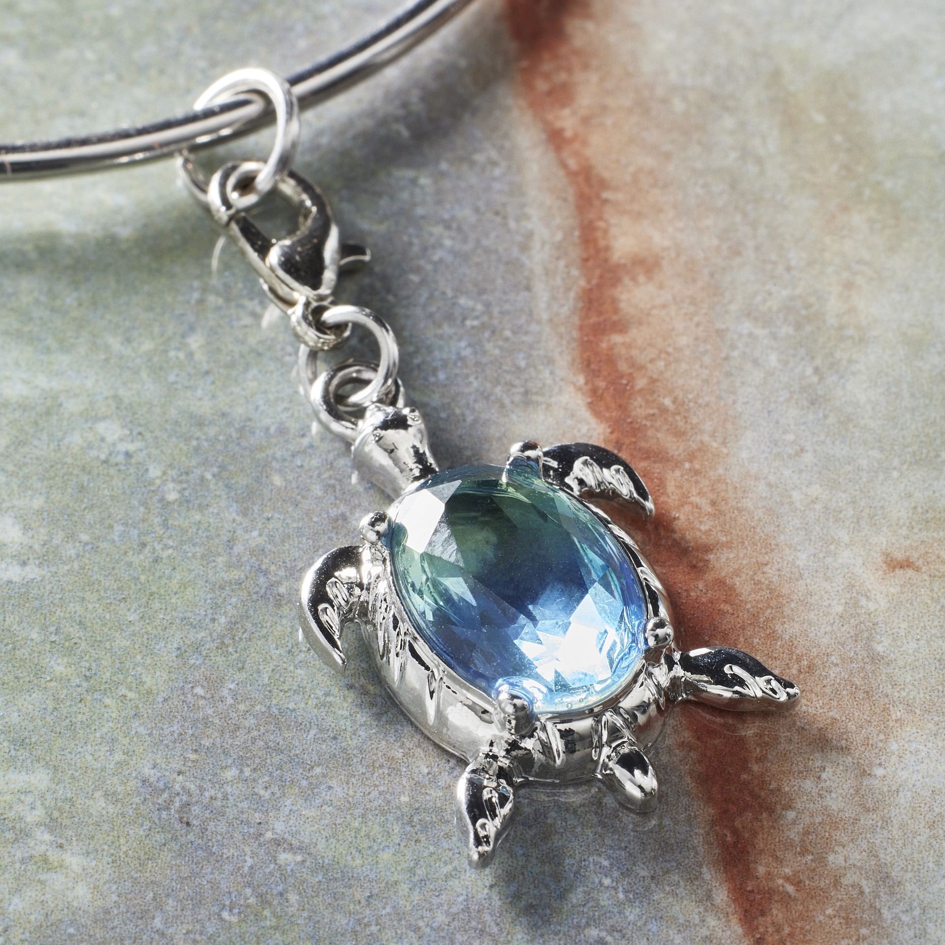 slide 2 of 2, Charmalong Rhodium Tortoise Charm By Bead Landing, 18mm x 27mm