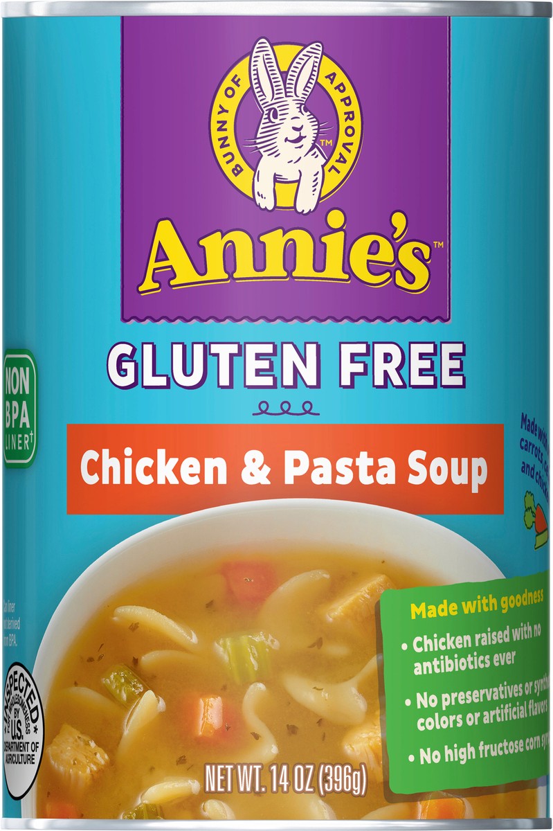 slide 9 of 9, Annie's Annie’s Gluten Free Chicken & Pasta Canned Soup, Ready To Serve, 14 oz., 14 oz