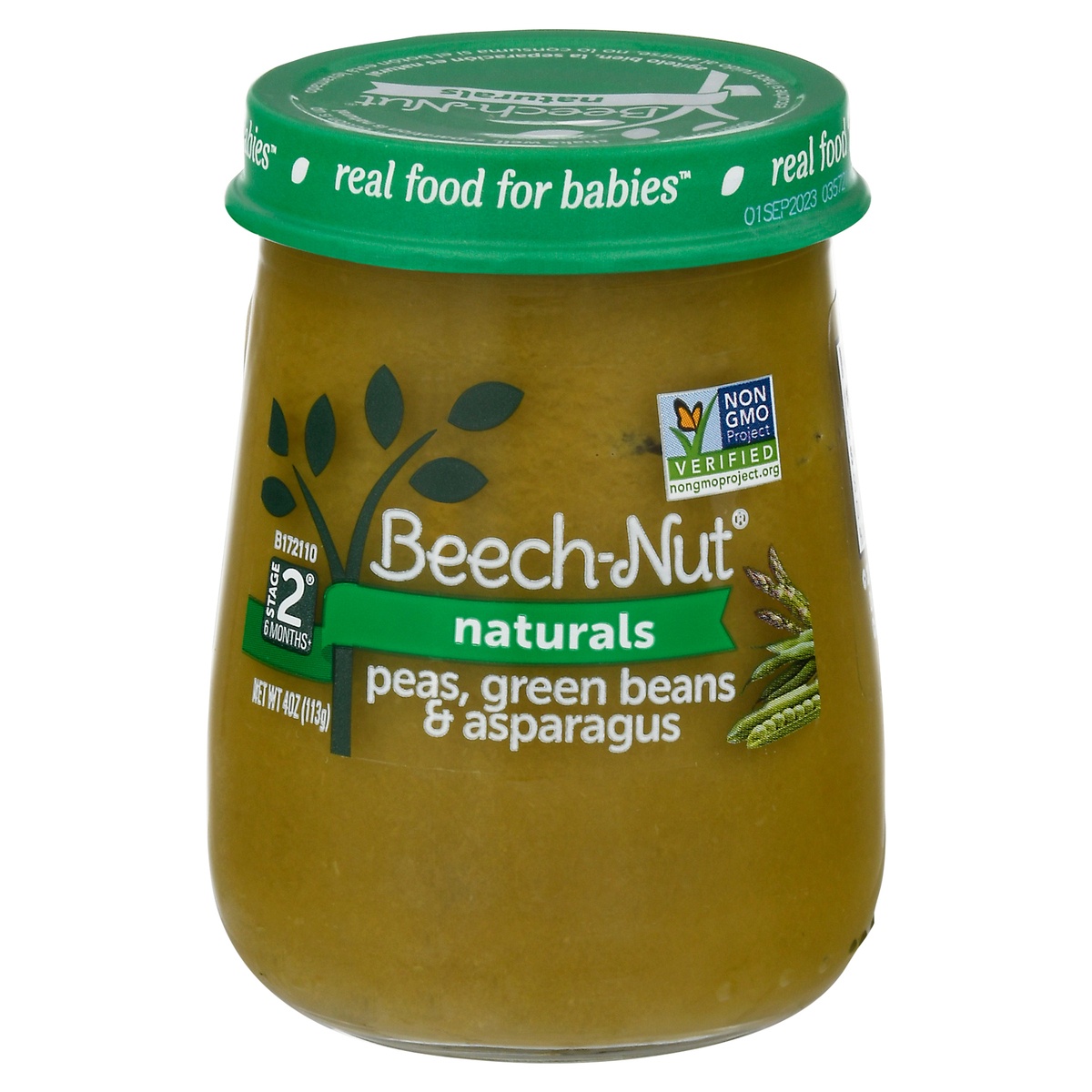 slide 1 of 7, Beech-Nut Naturals Stage 2 Just Peas Green Beans & Asparagus, 4 oz