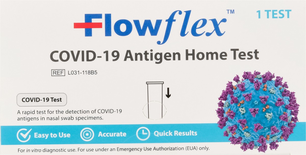 slide 5 of 9, Flowflex Covid-19 Antigen Home Test 1 ea, 1 ct