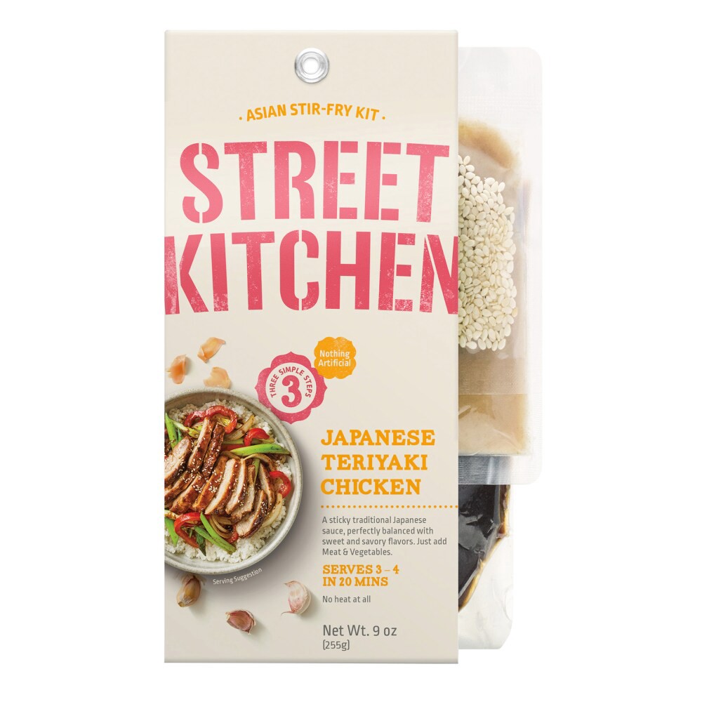 slide 1 of 8, Street Kitchen Japanese Teriyaki Chicken Asian Stir-Fry Kit 9.0 oz, 9 oz