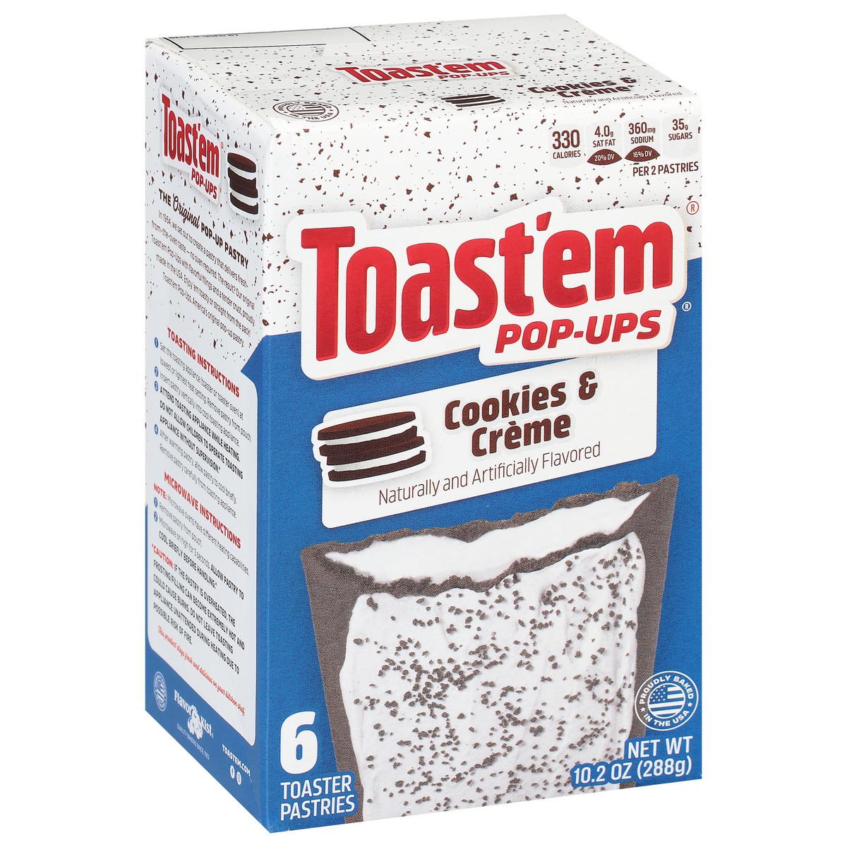 slide 2 of 9, Toast'em Pop-ups Cookies & Creme Toaster Pastries 6 ea, 6 ct