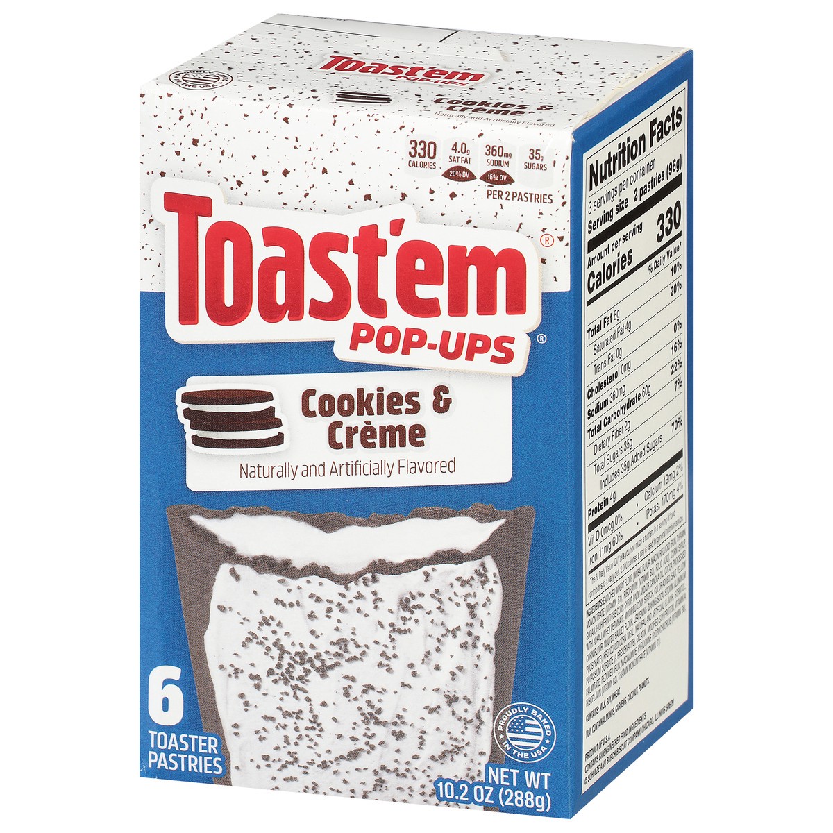 slide 4 of 9, Toast'em Pop-ups Cookies & Creme Toaster Pastries 6 ea, 6 ct