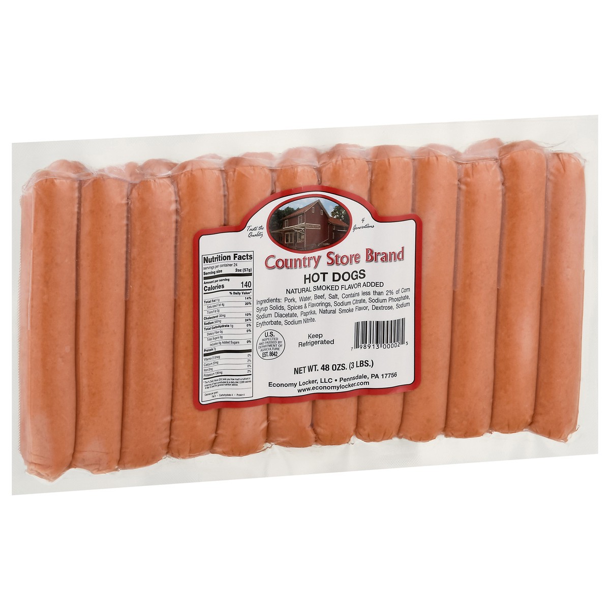 slide 6 of 11, Country Store Brand Natural Smoked Hot Dogs 48 oz, 48 oz