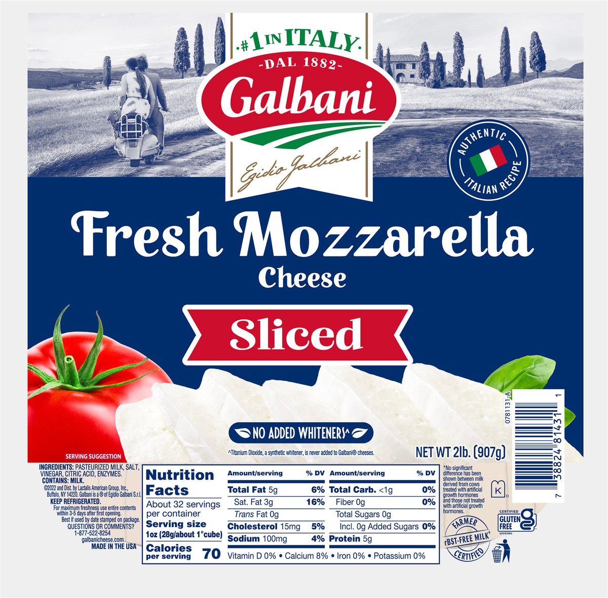 slide 4 of 11, Galbani 2-16oz Fresh Mozzarella Cheese Sliced Logs, 2 lb
