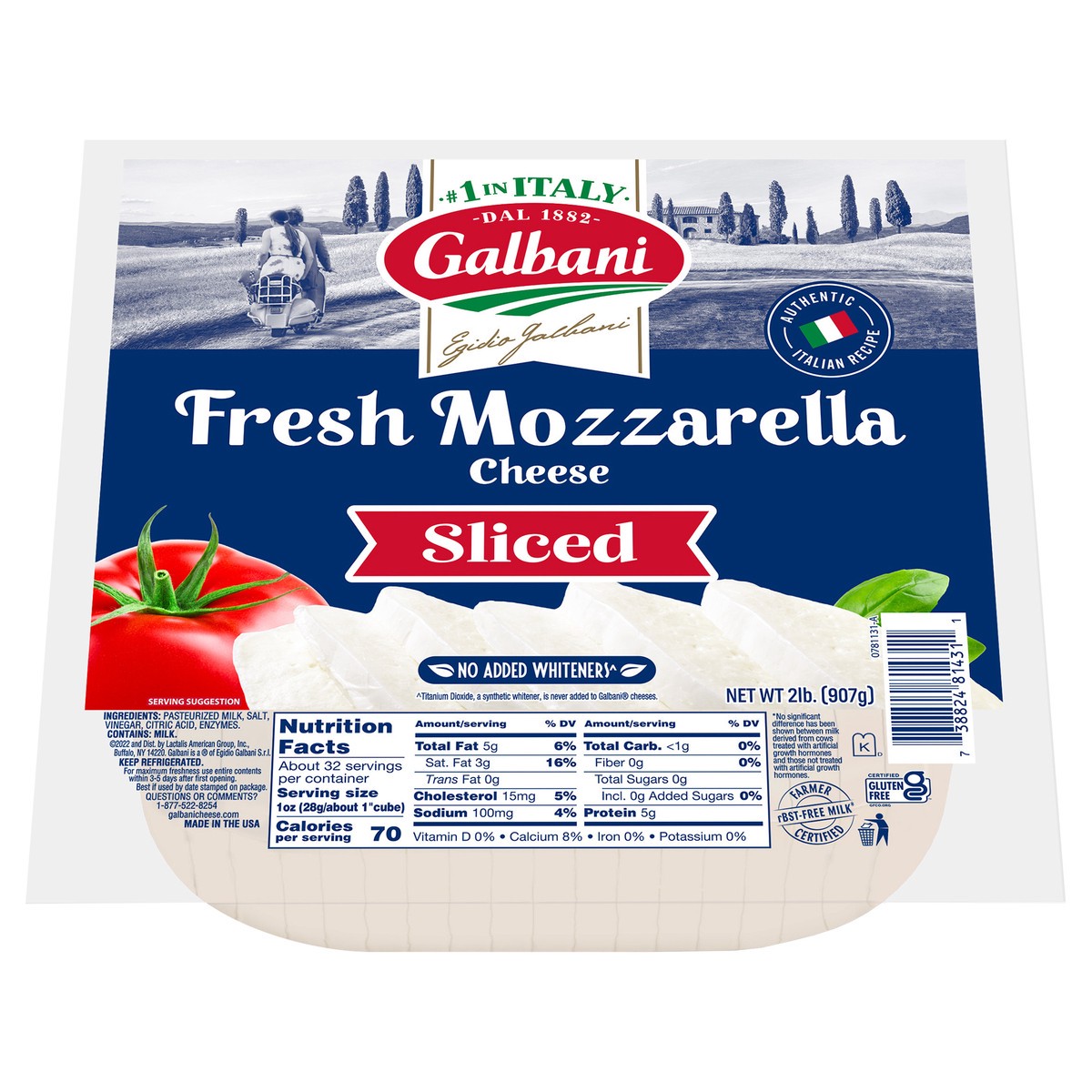 slide 1 of 11, Galbani 2-16oz Fresh Mozzarella Cheese Sliced Logs, 2 lb