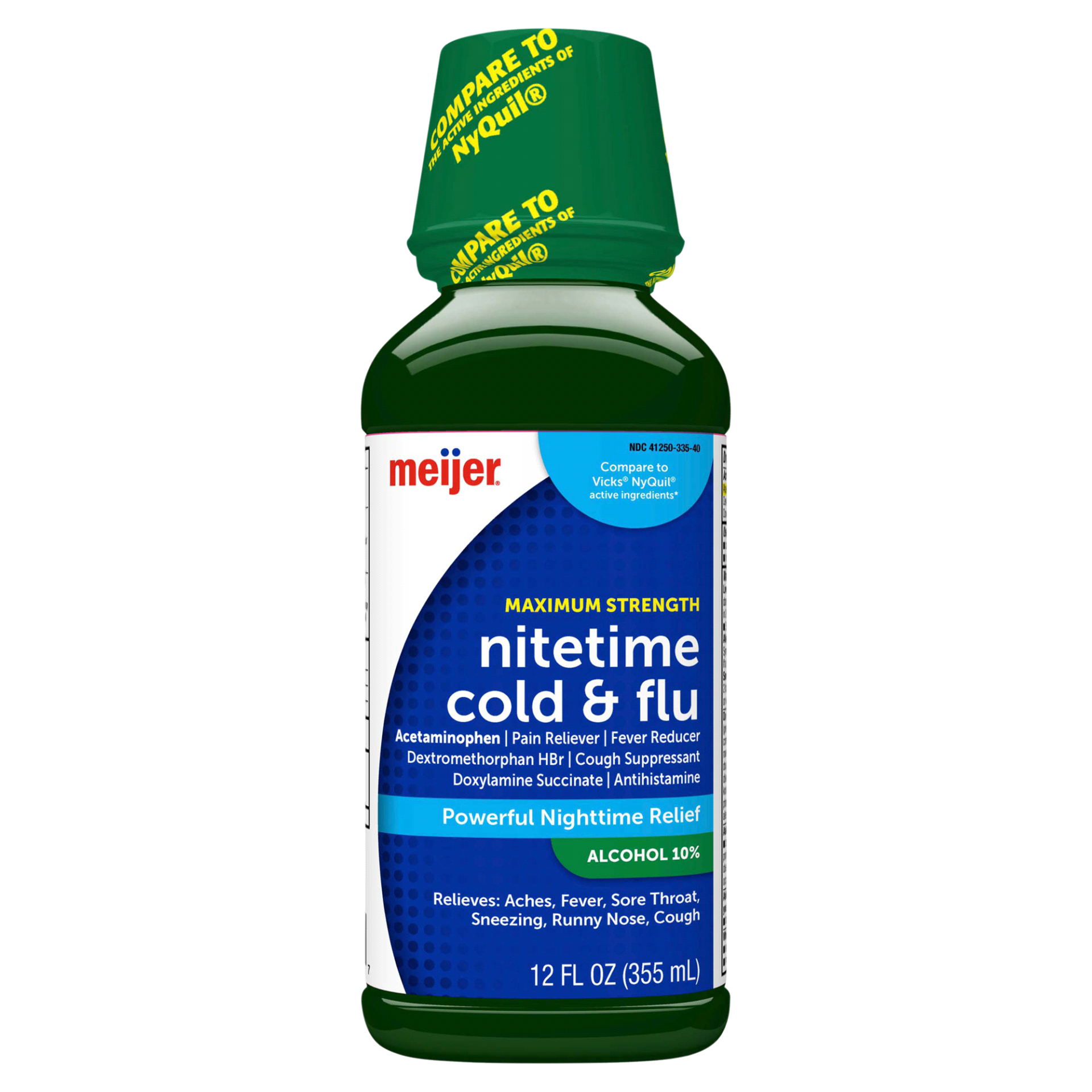 slide 1 of 1, Meijer Nitetime Cold And Flu, 12 oz