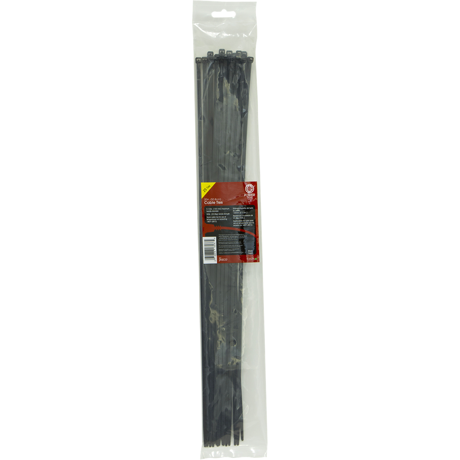 slide 1 of 1, GE Cable Ties, 20 Inch Black 50lbs, 25 ct